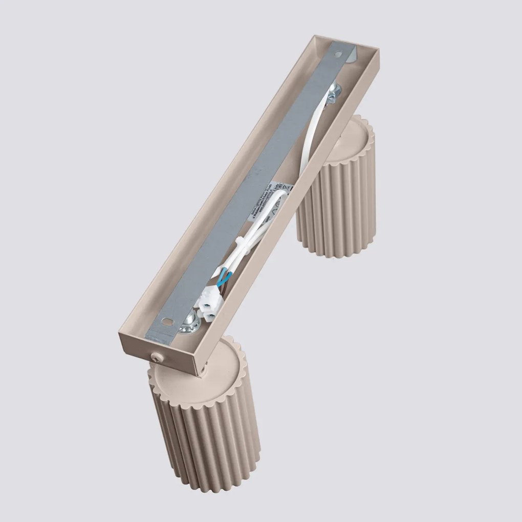 Listwa oświetleniowa 2-punktowa KARBON 2L taupe ryflowana SOLLUX  LIGHTING