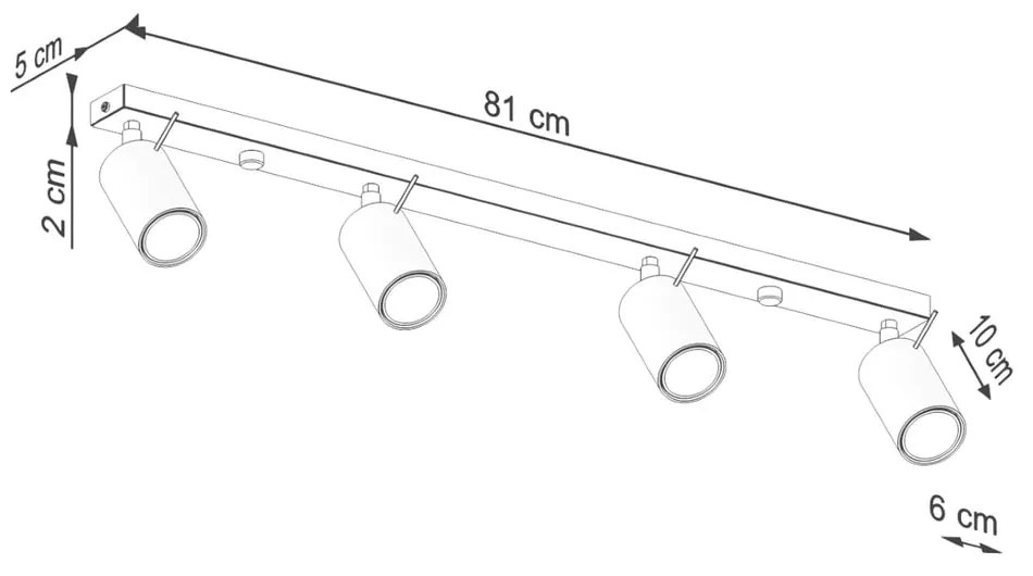 Ceglasta lampa sufitowa 6x81 cm Etna – Nice Lamps