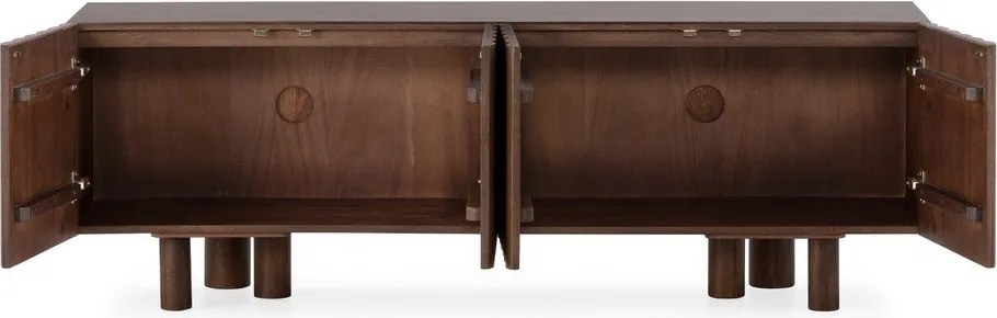 Brązowa szafka pod TV z litego drewna mango 160x55x40 cm Tamira – MOME