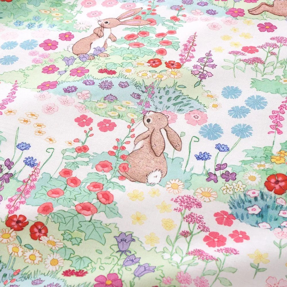 Bawełniana pościel dziecięca dwuosobowa 3-częściowa 200x200 cm Meadow Bunnies – Belle &amp; Boo