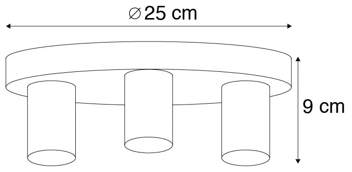 Inteligentna nowoczesna lampa sufitowa czarna w komplecie z 3 żarówkami WiFi G95 - Facil klasyczny/Antyczny Oswietlenie wewnetrzne