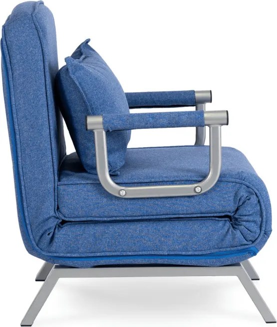 Fotel Rozkładany BART Wypoczynkowy Niebieski do Spania Leżanka Nowoczesny