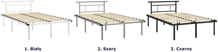 Czarne metalowe łóżko małżeńskie 140x200 cm G0-K66