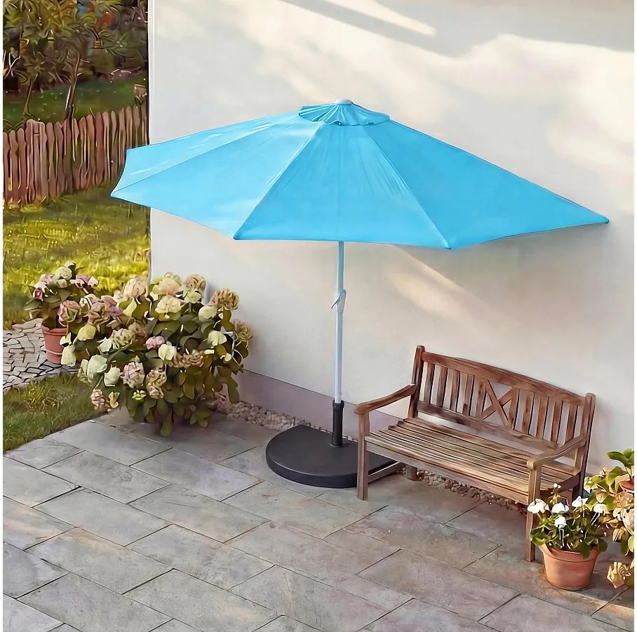 Parasol ogrodowy Lorca I, 270 cm turkusowy z podstawą