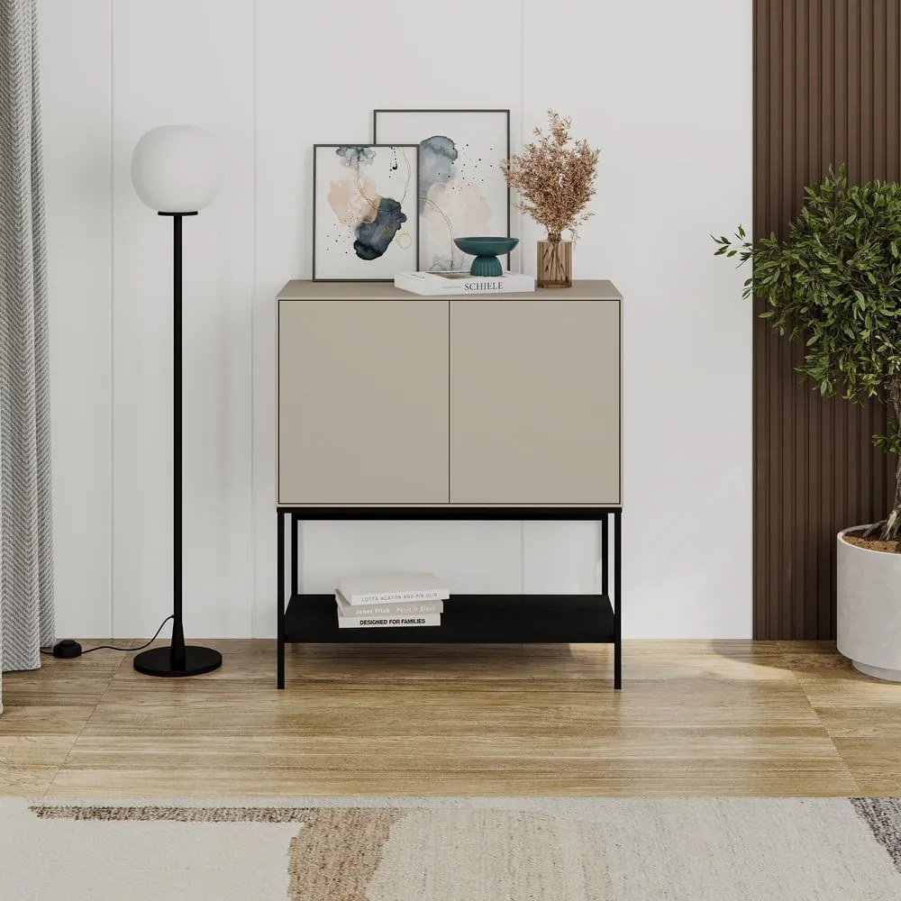 Czarno-kremowa szafka 80x90x40 cm Amira – Marckeric