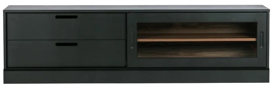 Czarna szafka pod TV z litego drewna sosnowego 180x50 cm James – WOOOD