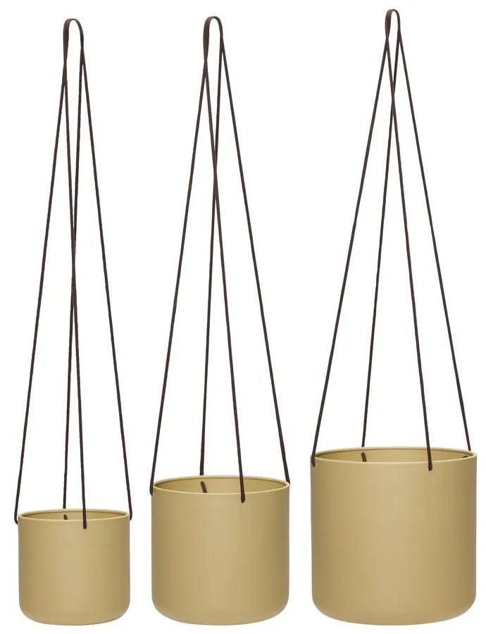 Metalowe wiszące osłonki na doniczki zestaw 3 szt. ø 25 cm Bloom – Hübsch