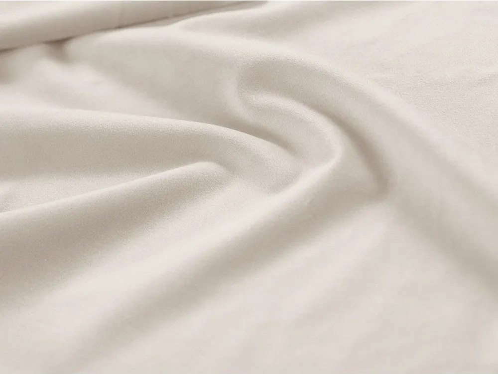 Kremowe tapicerowane łóżko jednoosobowe ze schowkiem i stelażem 90x200 cm Jodie – Micadoni