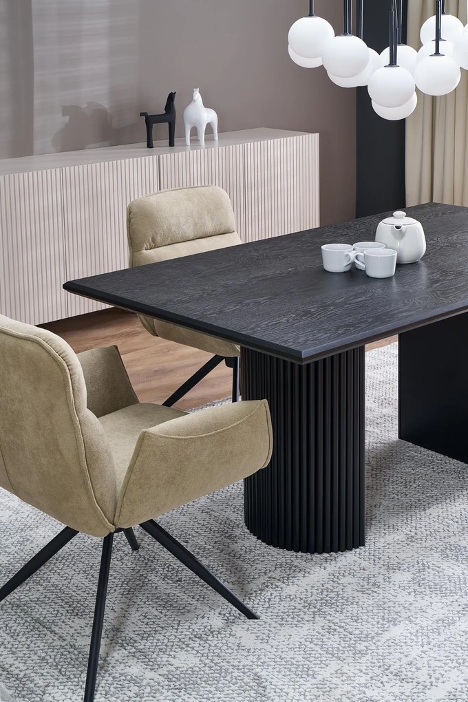 ZARO stół rozkładany 160-250x90x78 cm czarny, 6-10 osobowy