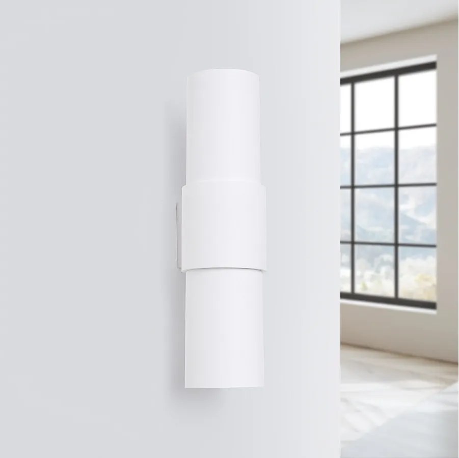 Lampa ścienna minimalistyczny Torow, stal - 2 źródło światła 4000K - L.10 x H.37 cm - biały
