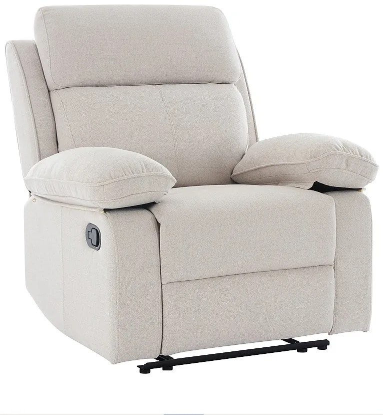 Fotel z funkcją relax i beżową melanżową tapicerką - LANA