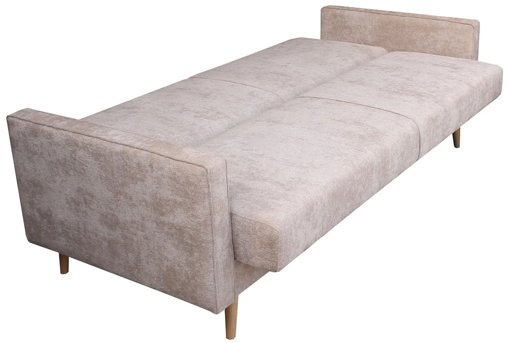 Beżowa sofa rozkładana na nóżkach S1-R94