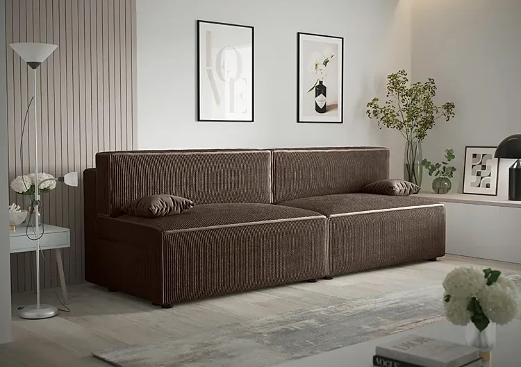 Brązowa rozkładana sofa - Lider 3X