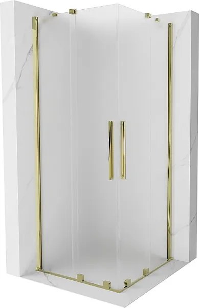 Mexen Velar Duo kabina prysznicowa rozsuwana 80 x 80 cm, szron, złota - 871-080-080-32-50