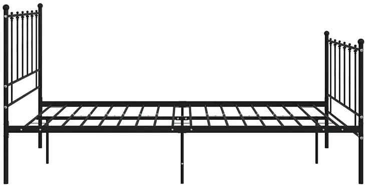 Czarne metalowe łóżko z zagłówkiem 120x200 cm - Laxi