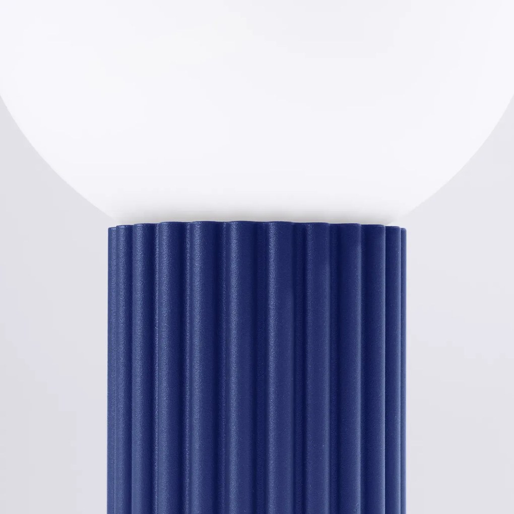 Lampa biurkowa HALO ultramaryna ryflowana SOLLUX  LIGHTING