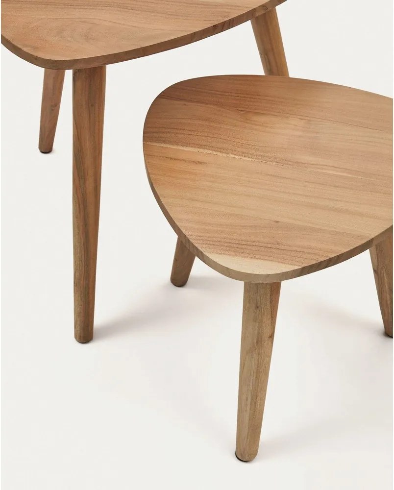 Stoliki z litego drewna akacjowego zestaw 2 szt. 60x61 cm Duvani – Kave Home