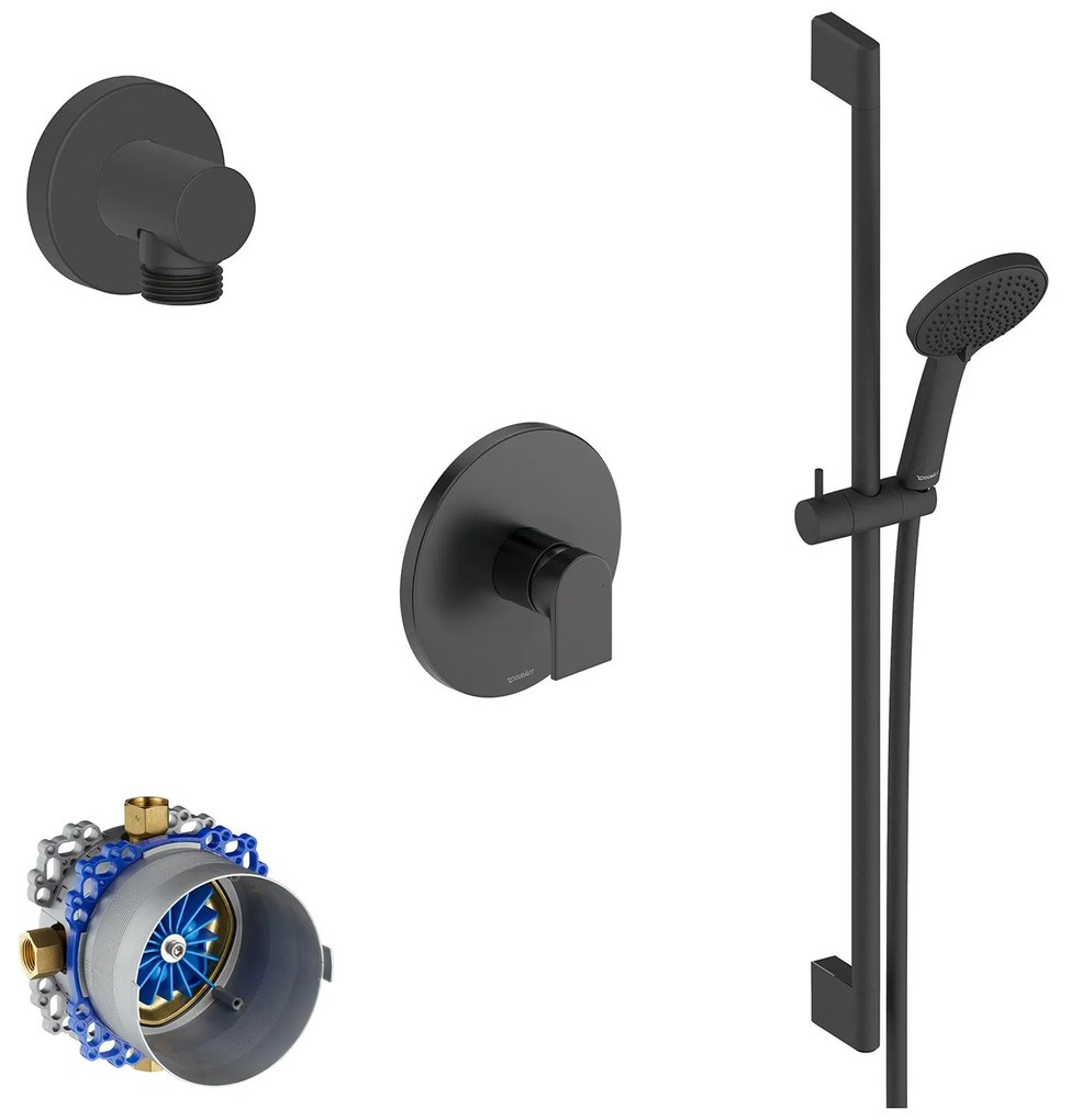 Duravit Tulum bateria prysznicowa podtynkowa z deszczownicąCzarny mat - 3 rodzaje strumienia