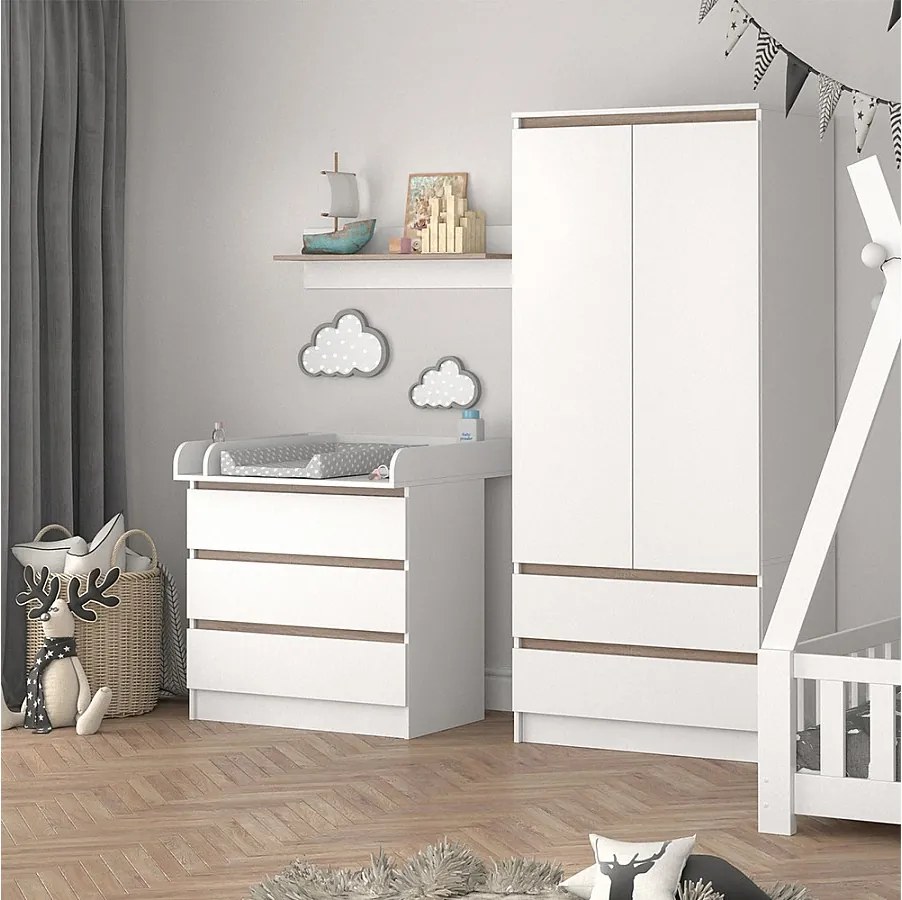 Przewijak dla dziecka biały/sonoma 80x76x87 emma