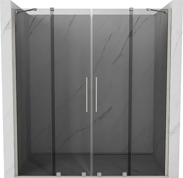 Mexen Velar Duo drzwi prysznicowe rozsuwane 180 cm, grafit, nikiel szczotkowany - 871-180-000-42-97