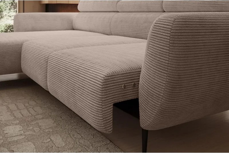 Narożnik ALISSON S/MINI Lewostronny z elektrycznym wysuwem w tkaninie POSO 02 WERSAL