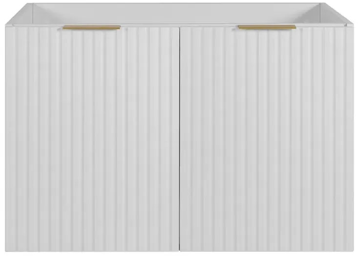 Biała dwudrzwiowa wisząca szafka do łazienki 80 cm R2-E70