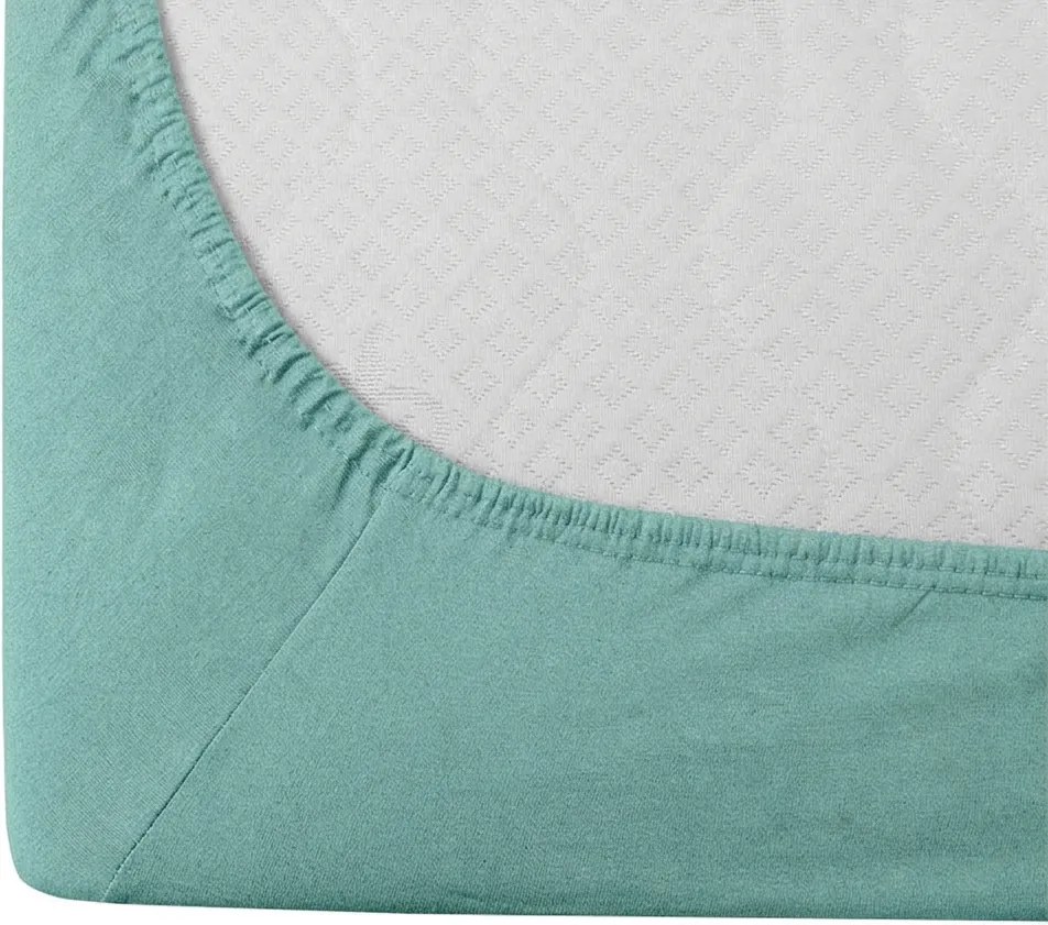 PrzytulneMieszkanie.pl Prześcieradło jersey miętowe 90 x 200 cm