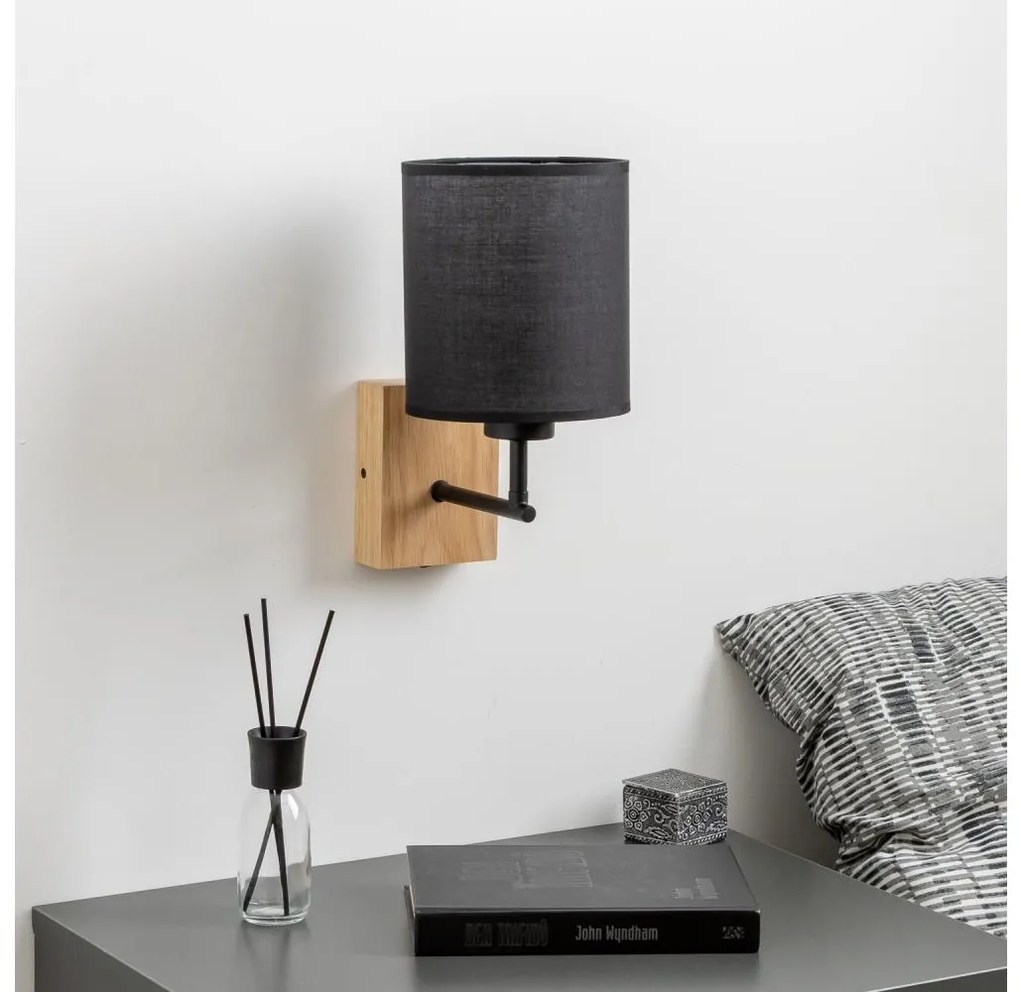 Brilagi - Kinkiet NUBILA WOOD 1xE27/25W/230V dąb/czarny