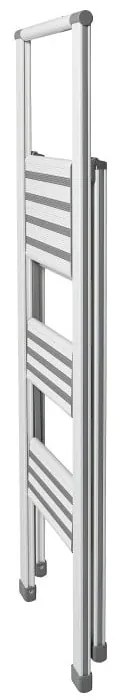 Biała drabina składana Wenko Ladder Alu, wys. 127 cm