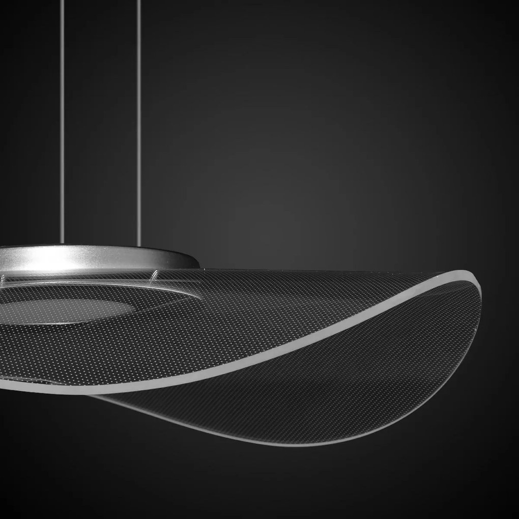 Akrylowa lampa wisząca z transparentnym kloszem Velo No.1
