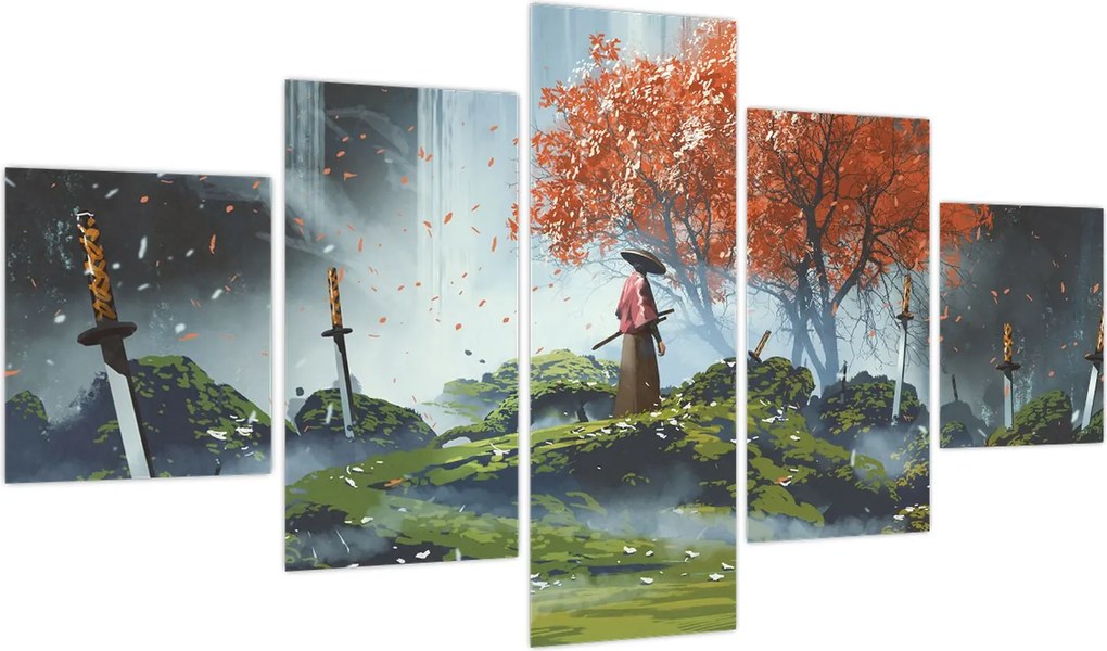 Obraz - Ilustracja przedstawiająca Ogród Mieczy (125x70 cm)