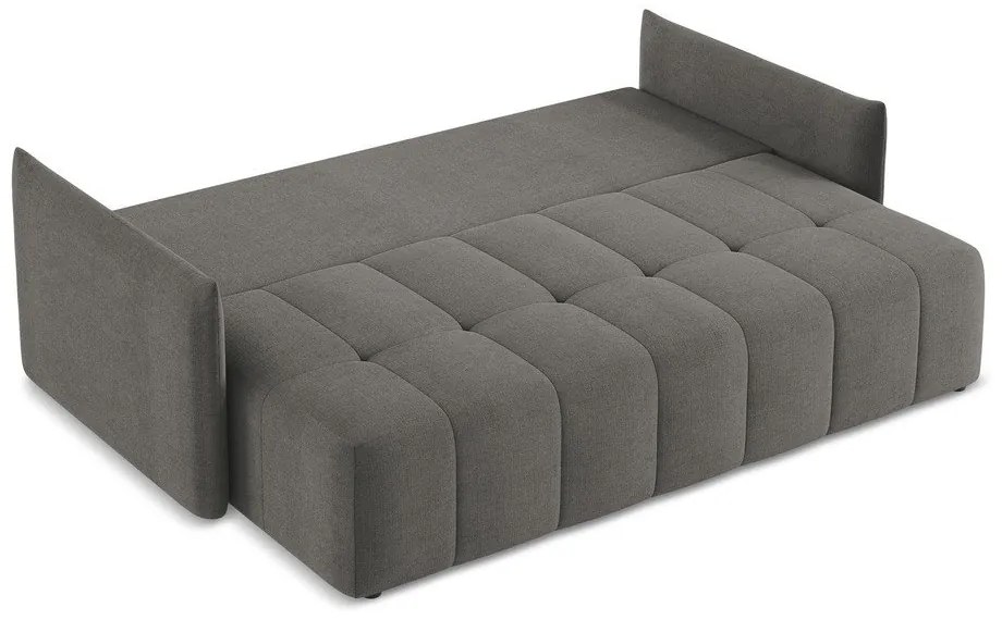 Ciemnoszara rozkładana/ze schowkiem sofa 225 cm Moku – Makamii