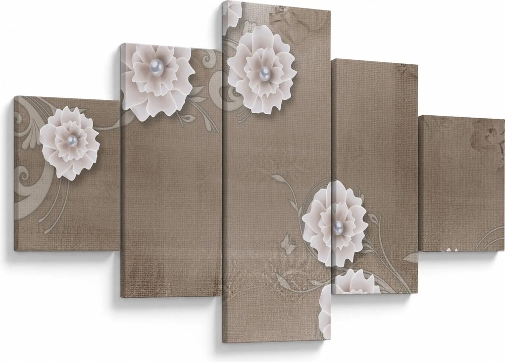 Obraz - Draperie z kwiatami (125x70 cm)
