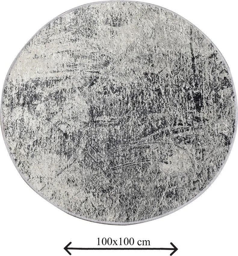 Szary dywanik łazienkowy ø 100 cm Evidence – Foutastic