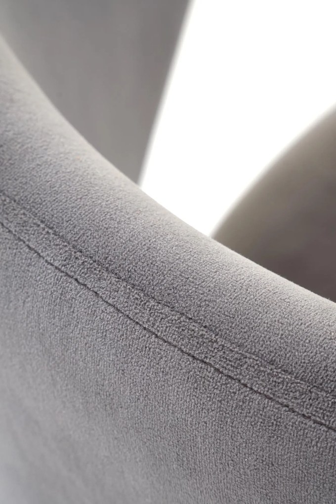 Krzesło do jadalni tapicerowane popiel szary mat welur K587