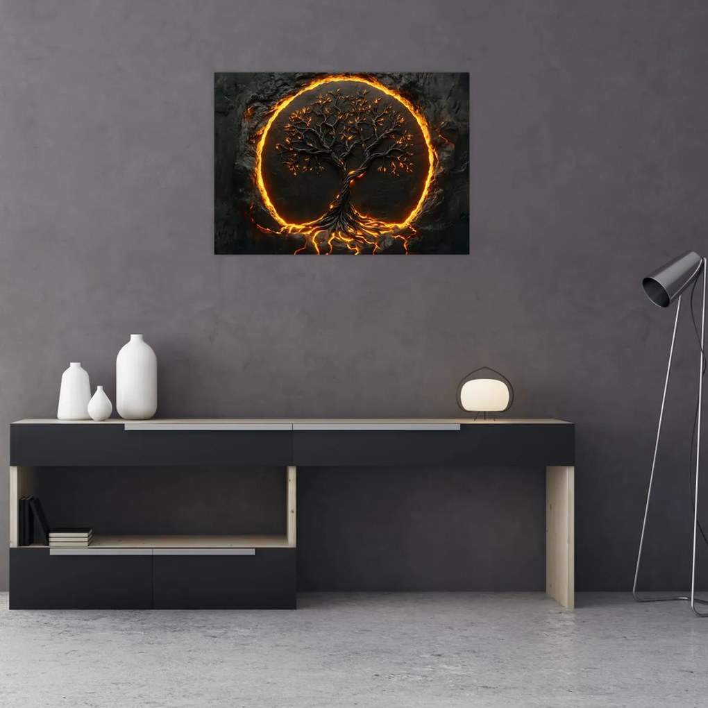 Obraz – Drzewo życia w lawie II. (70x50 cm)