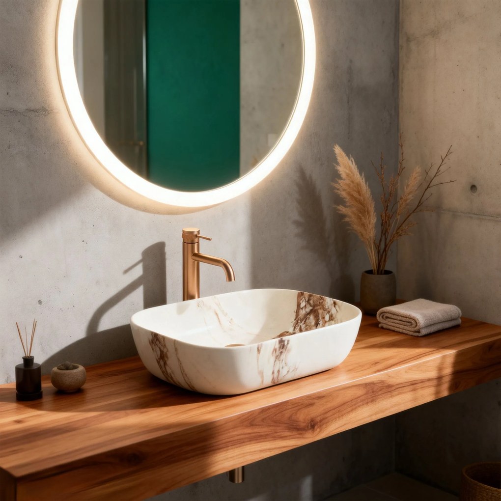 Umywalka nablatowa Rea Belinda Marrone Matt