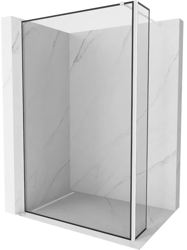 Mexen Kioto ścianka prysznicowa Walk-in 140 x 30 cm, czarny wzór, biała - 800-140-212-20-70-030