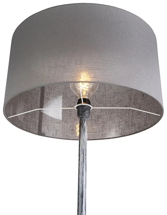 Lampa stojąca szara z szarym kloszem 50 cm - Simplo Rustykalny / Vintage Oswietlenie wewnetrzne