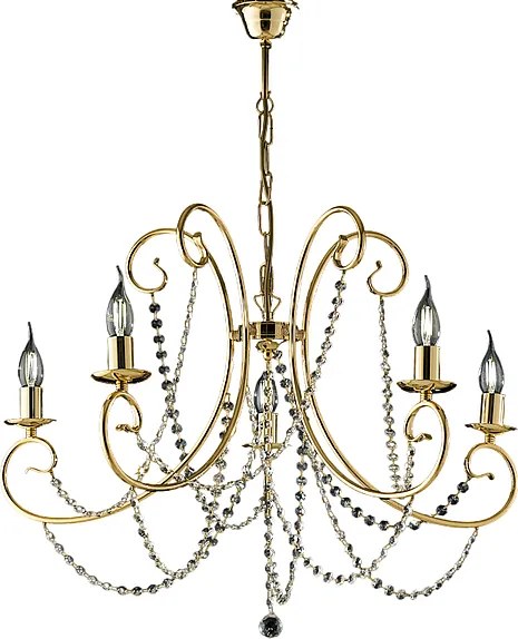 Magda 5-punktowy złoty żelazny żyrandol 115 Ø68 BL146-5-OR