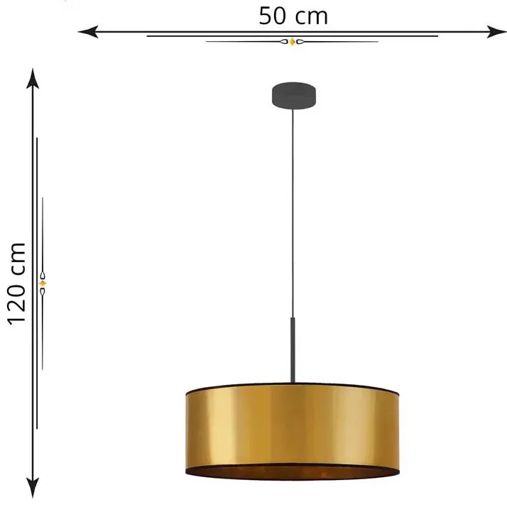 Złoty żyrandol glamour regulowany 50 cm EX873 S1-B90