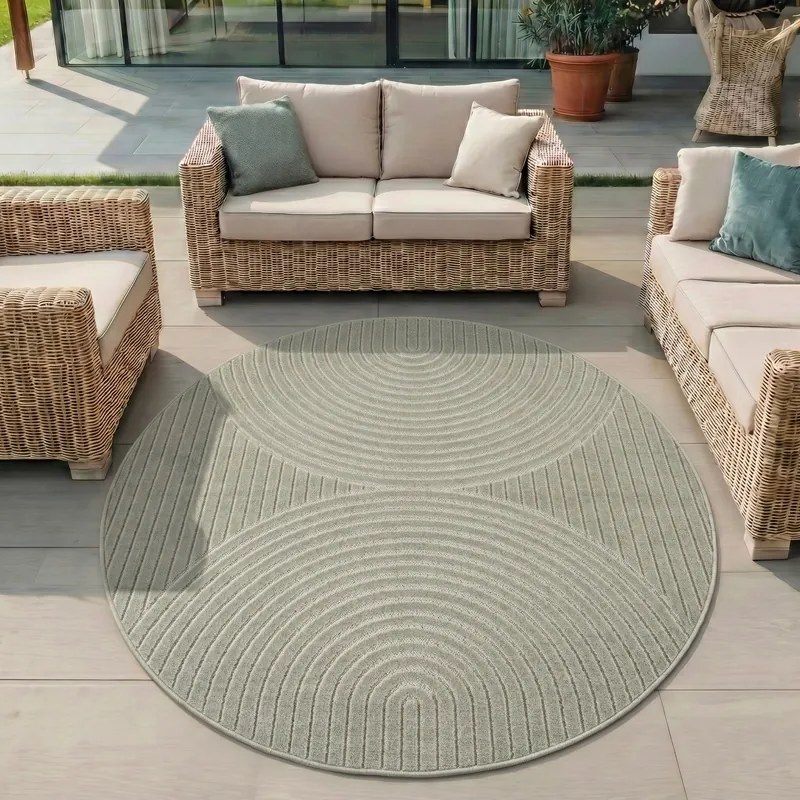 Dywan uniwersalny Nova 3D oliwkowy koło 120 cm x 120 cm