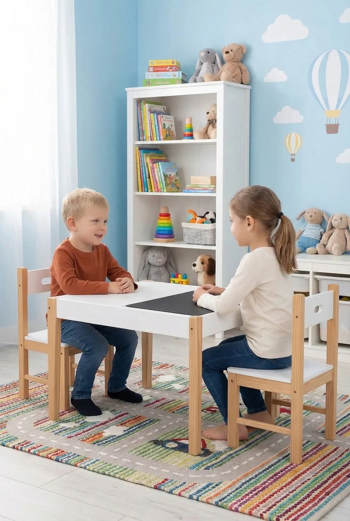 Biały stolik z krzesełkami dla dzieci F9-G76