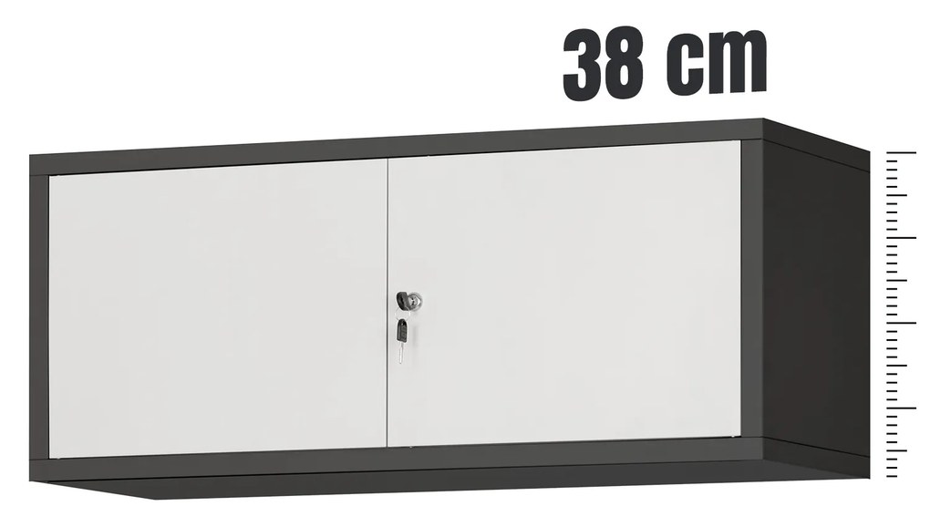 Nadstawka na szafę antracytowo-biała, 900x380x400 mm: EWA