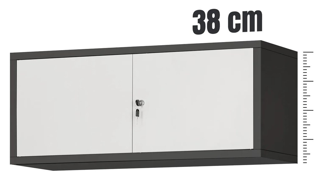 Nadstawka na szafę EWA, 900 x 380 x 400 mm, antracytowo-biała