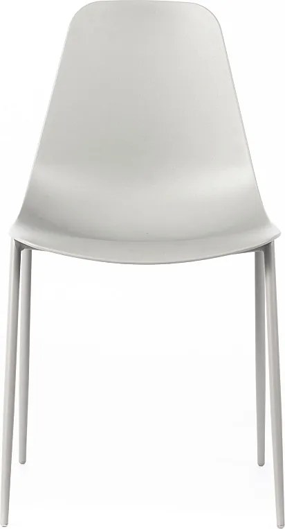 Zestaw 2 nowoczesnych krzeseł do salonu "Kate" z szarego polipropylenu z malowaną metalową ramą