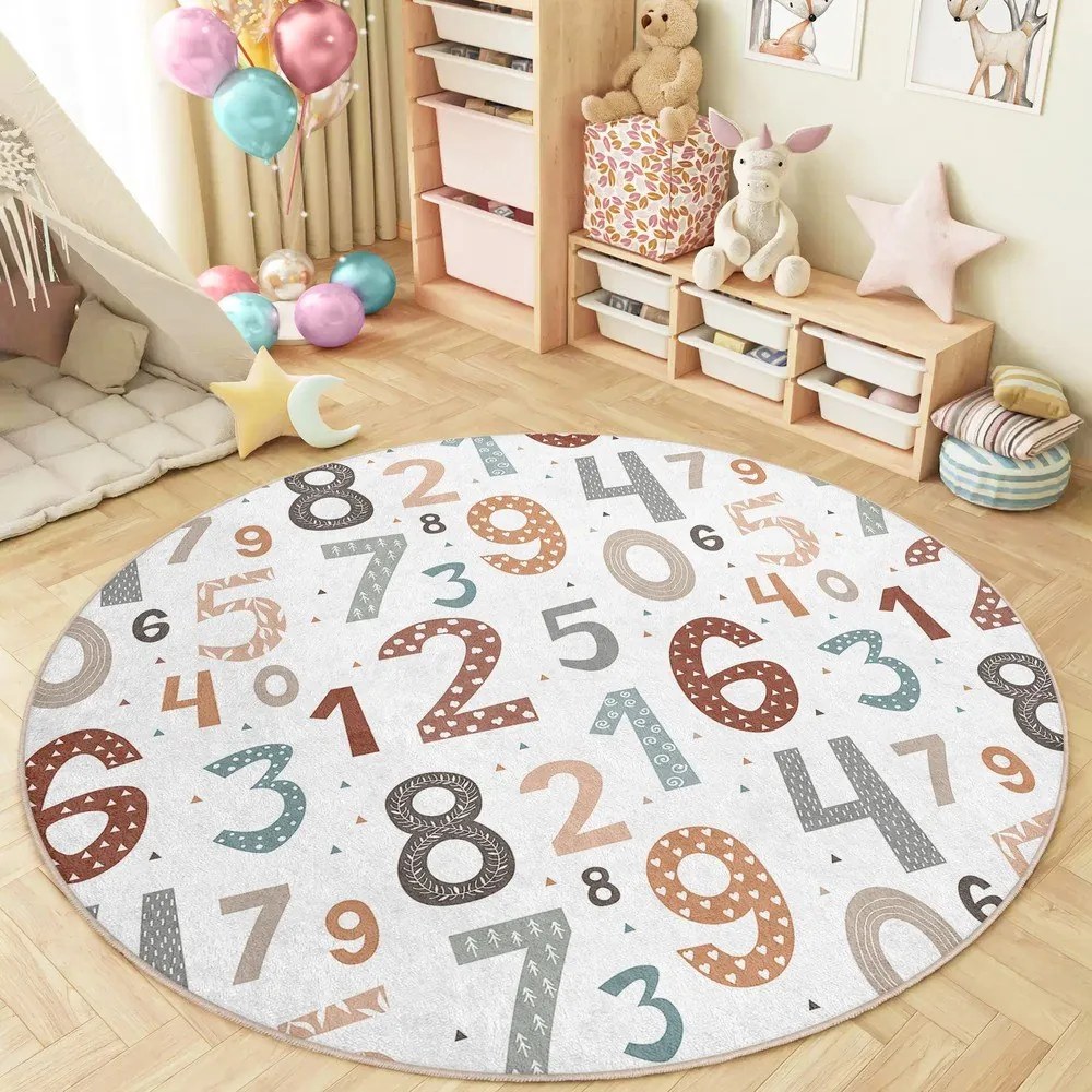 Dziecięcy dywan do zabawy odpowiedni do prania ø100 cm Happy Numbers – Mila Home