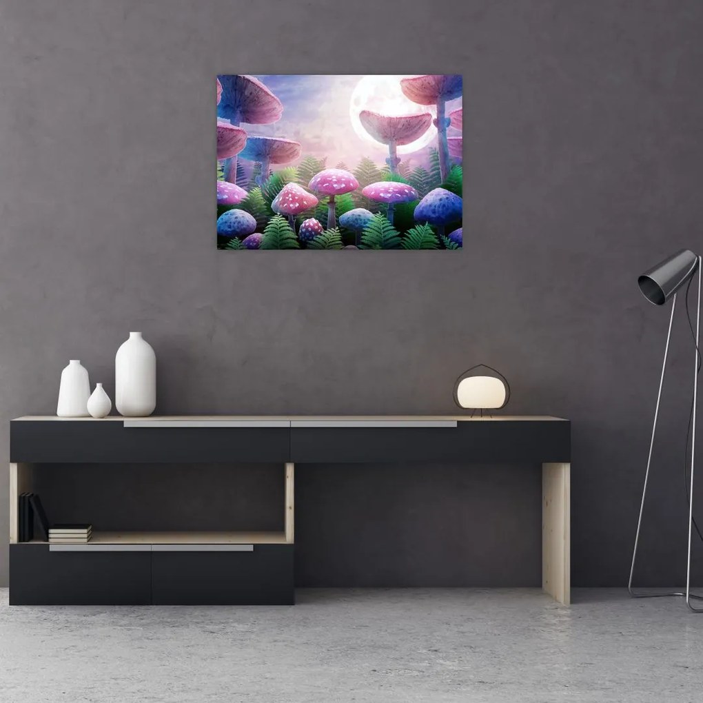 Obraz - Grzyby w pełni księżyca, grafika (70x50 cm)
