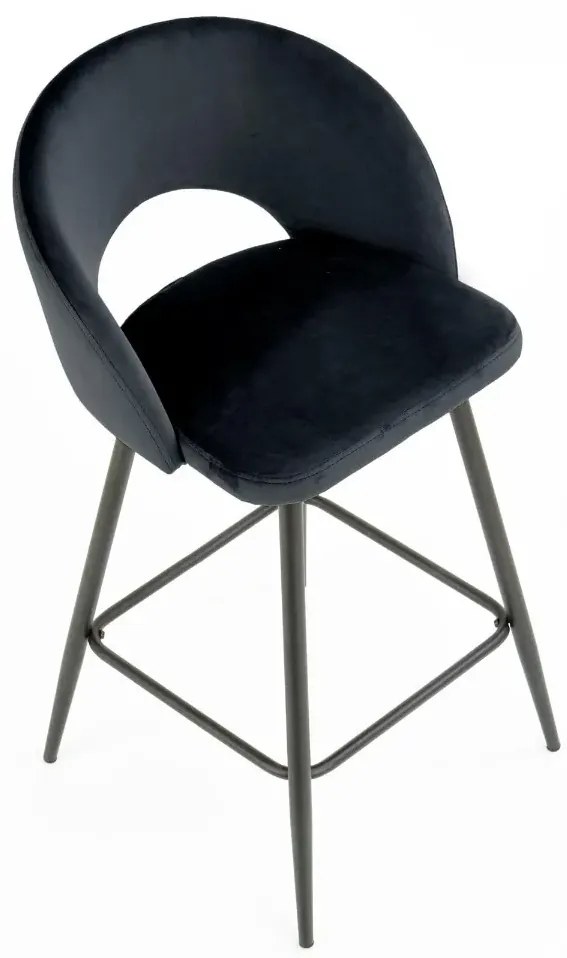 Hoker barowy H96 VELVET czarny HALMAR