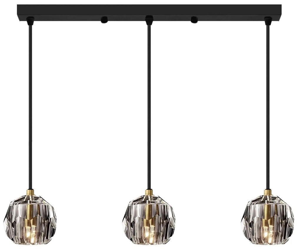 Lampa sufitowa kryształowa APP587-3CP czarna